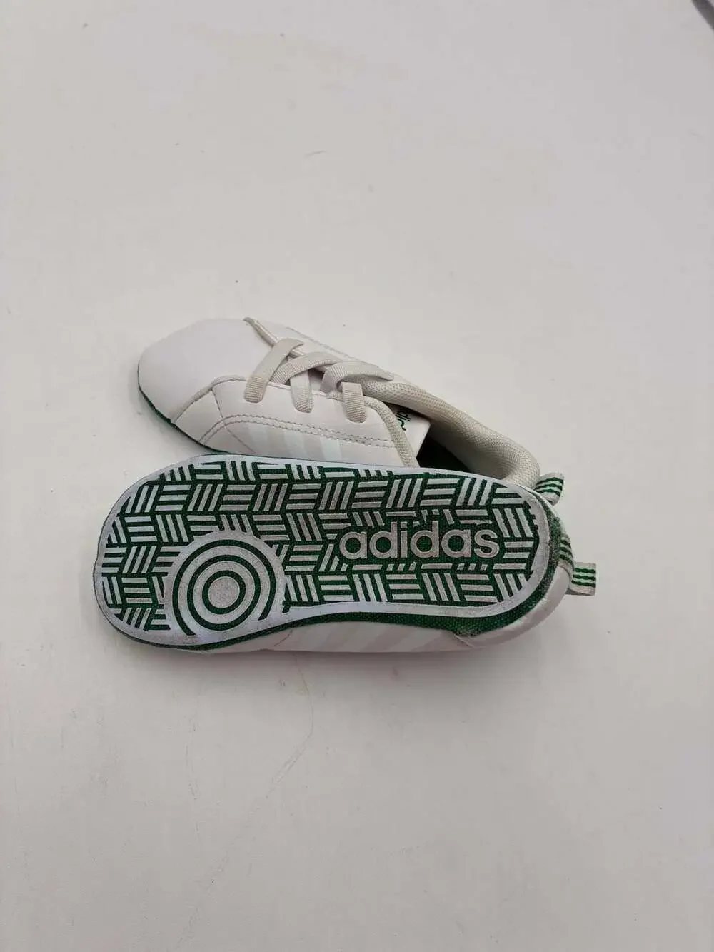 Adidas VS Advantage Crib Infant Baby Shoes White/Green 4K Toddler